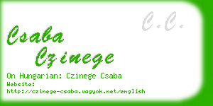 csaba czinege business card